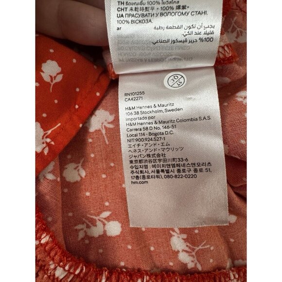 Y2K Red Floral Babydoll Mini Dress L Cottagecore Coquette Soft Girl Romantic - Picture 12 of 12